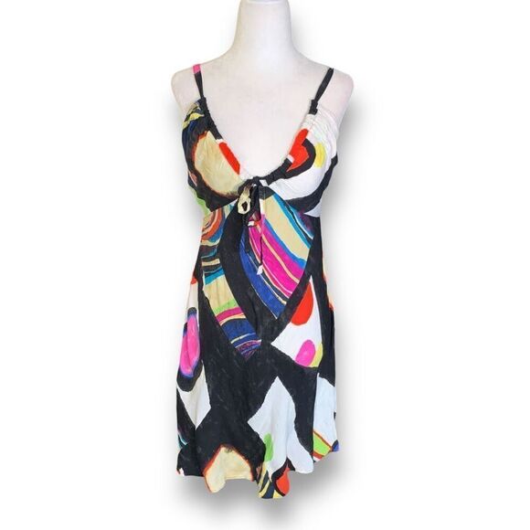 Jams World Connie Dress Helix Print Abstract Polka Dot Art Sleeveless Cut Out - Picture 1 of 12